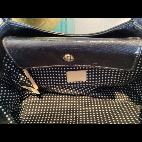 Kate Spade Black Patent w\Tan Leather Wrapped Handles - Picture 7 of 10